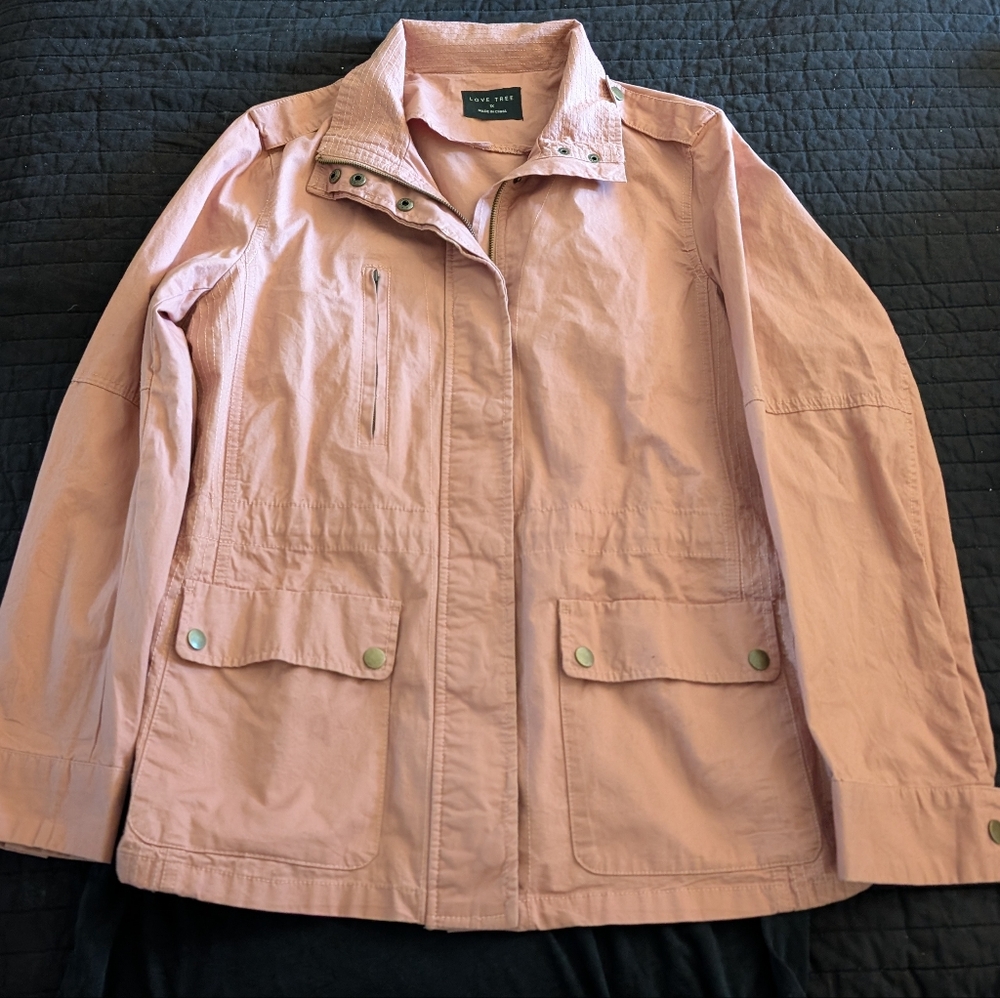Love Tree Pink Utility Jacket Casual Style